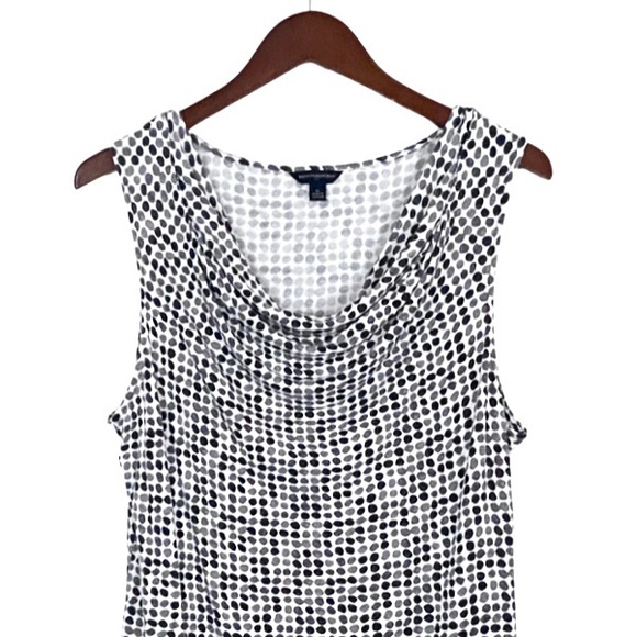 Banana Republic Dotted Cowl Neck Sleeveless Top GeoSpotted Jersey Tank Blouse XL - Picture 4 of 16
